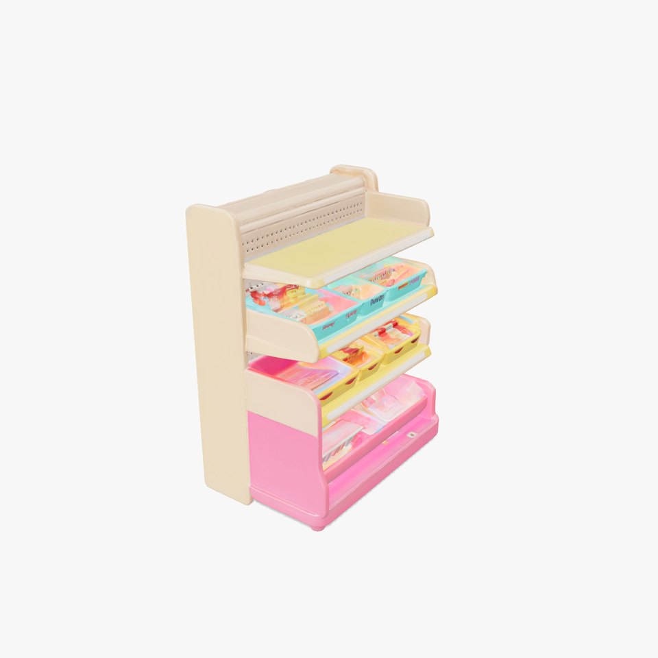 Kid-friendly Supermarket Shelf Unit model pack